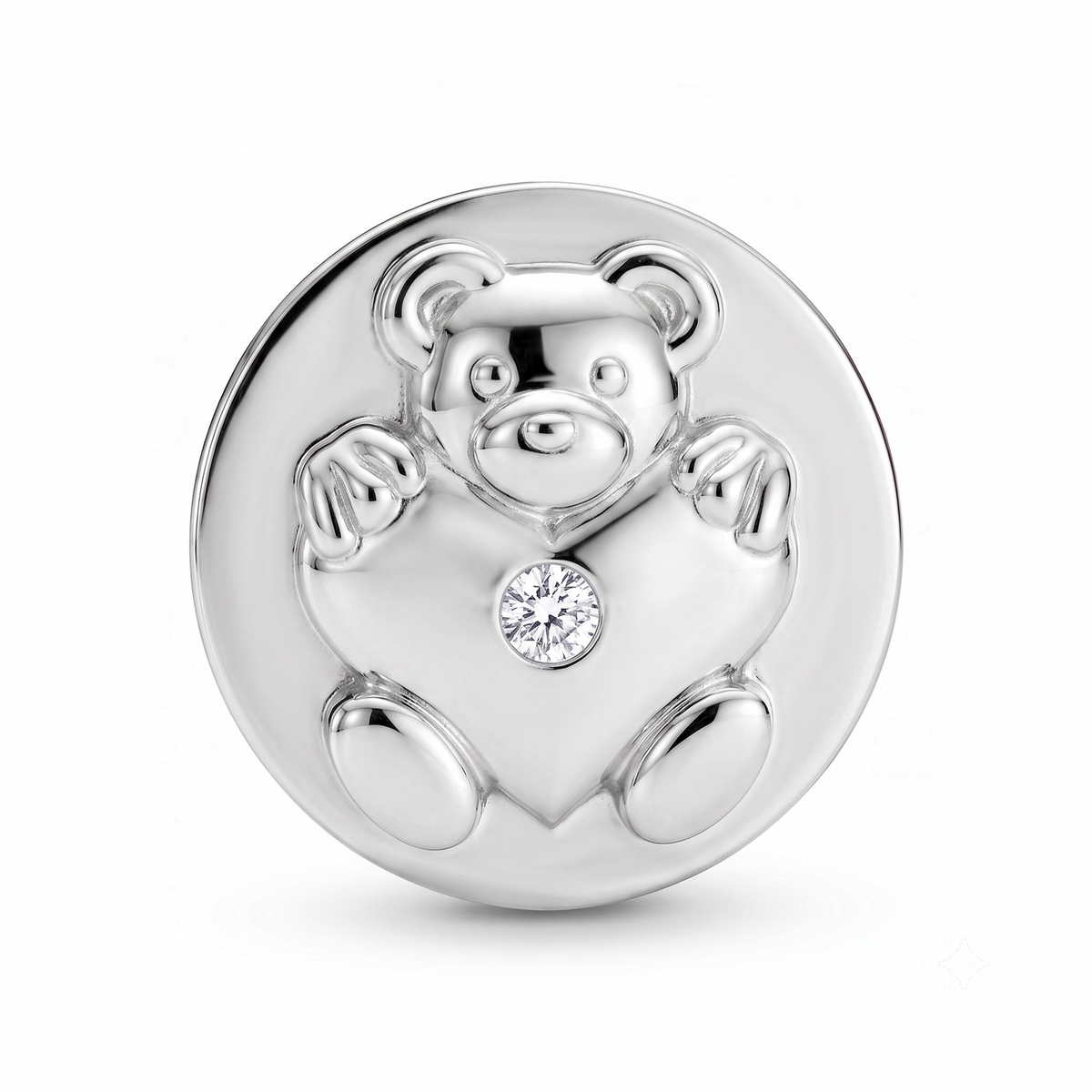 Teddy Bear Heart Charm