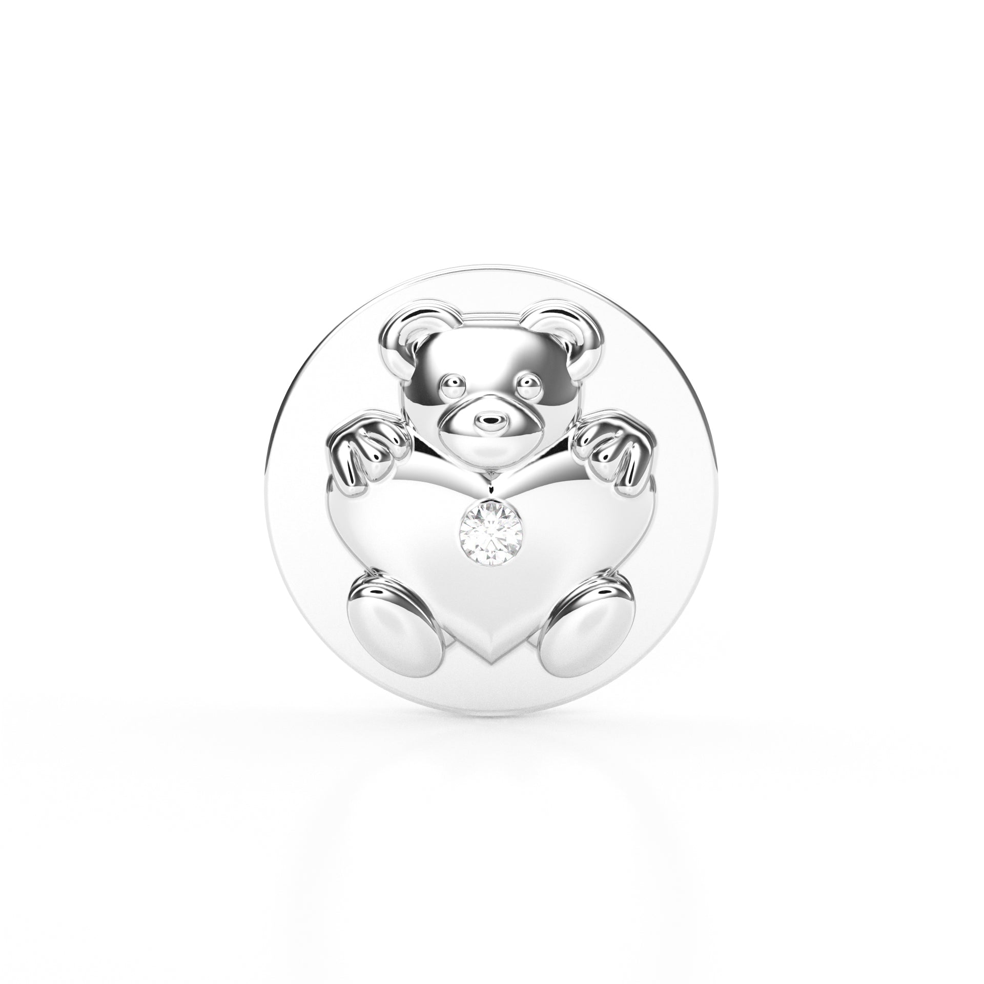 Teddy Bear Heart Charm