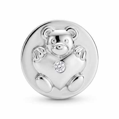 Teddy Bear Heart Charm