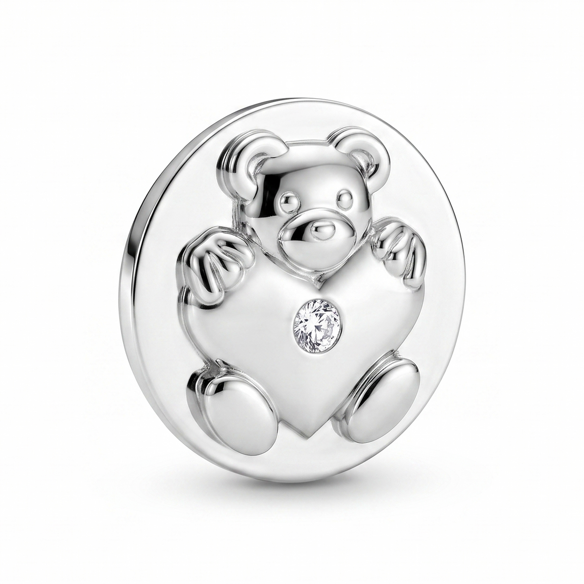 Teddy Bear Heart Charm