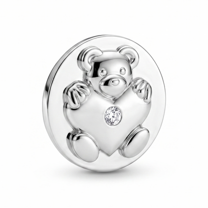 Teddy Bear Heart Charm
